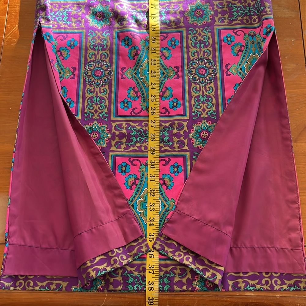 Vintage Alex Colman California 60s Psychedelic Maxi Skirt Pink Teal Purple - Picture 10 of 12